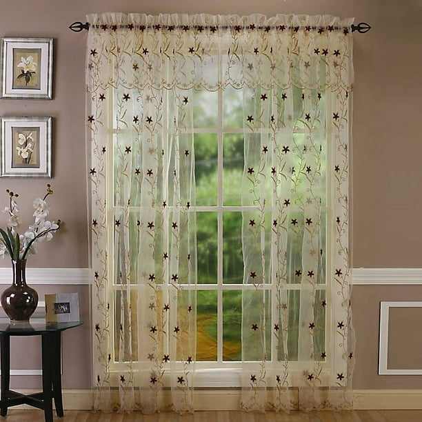 Assorted Colors Set of 2 Panels Aster Floral Burnout Semi Sheer Grommet Top Window Curtains for Living Room & Bedroom Kensie Duck River Textiles ASTER 5089 54 X 84 Inch - White Assorted Colors Set of 2 Panels Aster Floral Burnout Semi Sheer Grommet Top Window Curtains for Living Room & Bedroom Kensie Duck River Textiles ASTER 5089 54 X 84 Inch - White